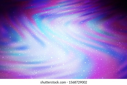 Dark Pink, Blue vector texture with milky way stars. Blurred decorative design in simple style with galaxy stars. Template for cosmic backgrounds.