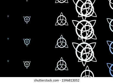Dark Pink, Blue vector texture with religion symbols. Retro design in abstract style with witchcraft forms. Design for magic, spiritual events.