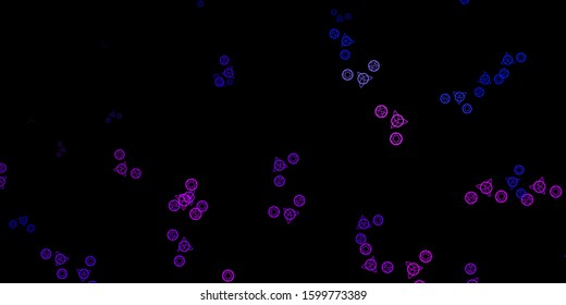 Dark Pink, Blue vector texture with religion symbols. Retro design in abstract style with witchcraft forms. Best design halloween events.