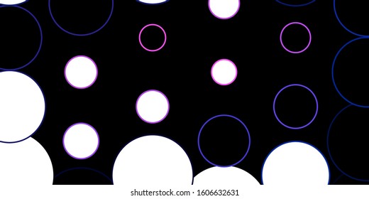 Dark Pink, Blue vector texture with circles. Modern abstract illustration with colorful circle shapes. Pattern for wallpapers, curtains.