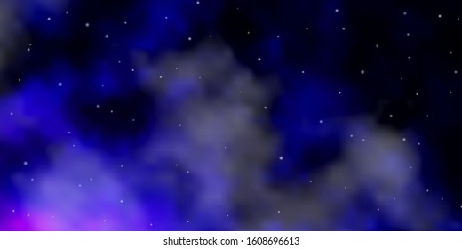 Dark Pink, Blue vector texture with beautiful stars. Blur decorative design in simple style with stars. Best design for your ad, poster, banner.