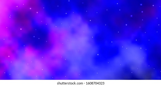 Dark Pink, Blue vector texture with beautiful stars. Colorful illustration with abstract gradient stars. Best design for your ad, poster, banner.