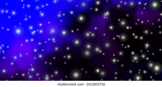 Dark Pink, Blue vector texture with beautiful stars. Blur decorative design in simple style with stars. Theme for cell phones.