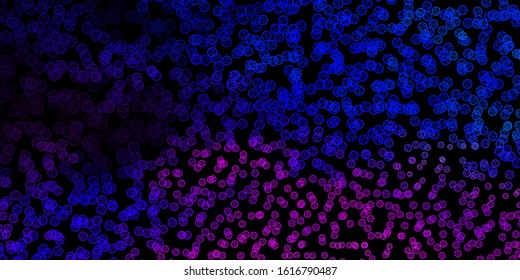 Dark Pink, Blue vector texture with religion symbols. Retro design in abstract style with witchcraft forms. Design for magic, spiritual events.