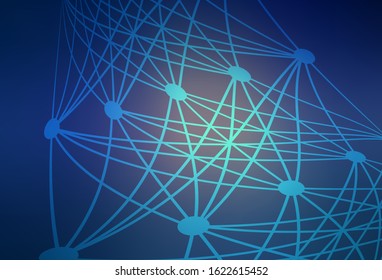 Dark Pink, Blue vector texture with artificial intelligence concept. Shining colorful illustration with real structure of AI. Pattern for  poster, banner of technology.
