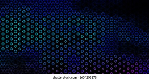 Dark Pink, Blue vector texture with religion symbols. Illustration with magical signs of spiritual power. Design for magic, spiritual events.