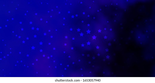 Dark Pink, Blue vector texture with beautiful stars. Colorful illustration with abstract gradient stars. Pattern for websites, landing pages.