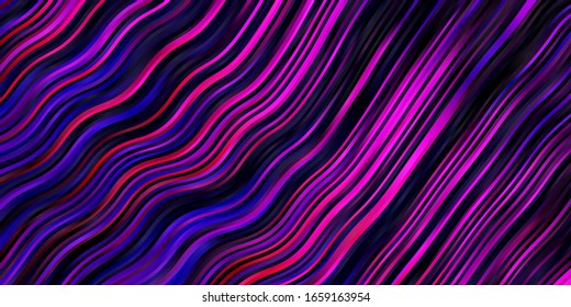 Textura vectorial azul oscuro rosa con curvas. Ilustración abstracta con arcos degradados. Plantilla para el diseño de la interfaz de usuario.