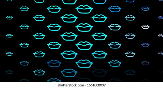 Dark Pink, Blue vector texture with women's rights symbols. Illustration with signs of women's strength and power. Elegant design for wallpapers.