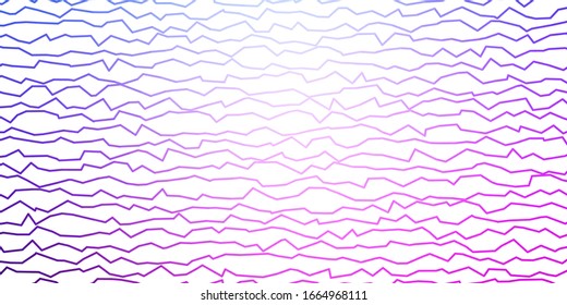 Dark Pink, Blue vector texture with wry lines. Colorful abstract illustration with gradient curves. Pattern for commercials, ads.