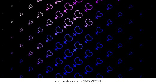 Dark Pink, Blue vector texture with women's rights symbols. Simple design in abstract style with women’s rights activism. Design for International Women’s Day.