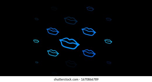 Dark Pink, Blue vector texture with women's rights symbols. Illustration with signs of women's strength and power. Elegant design for wallpapers.
