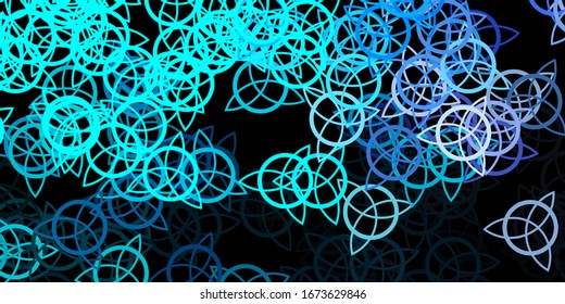 Dark Pink, Blue vector texture with religion symbols. Illustration with magical signs of spiritual power. Design for magic, spiritual events.