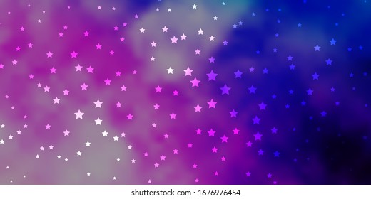 Dark Pink, Blue vector texture with beautiful stars. Colorful illustration in abstract style with gradient stars. Pattern for wrapping gifts.