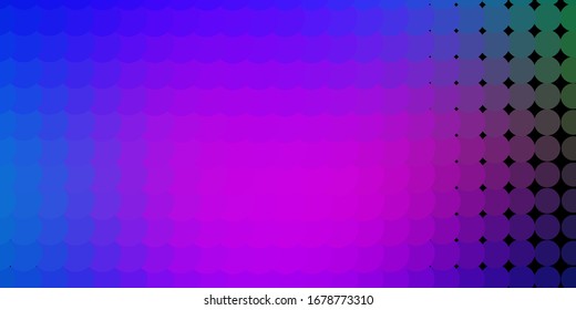 Dark Pink, Blue vector texture with disks. Glitter abstract illustration with colorful drops. Pattern for booklets, leaflets.