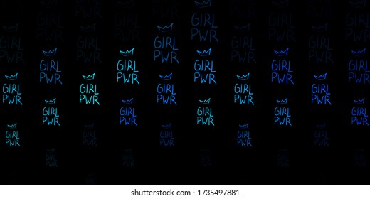 Dark Pink, Blue vector texture with women's rights symbols. Simple design in abstract style with women’s rights activism. Design for International Women’s Day.