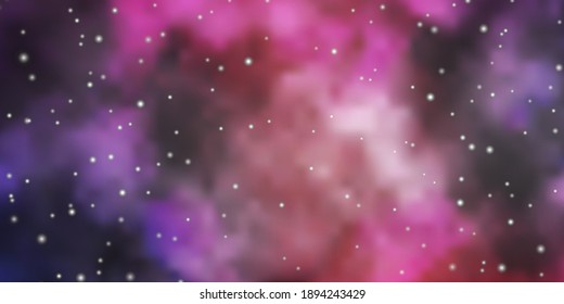 Dark Pink, Blue vector texture with beautiful stars. Decorative illustration with stars on abstract template. Design for your business promotion.