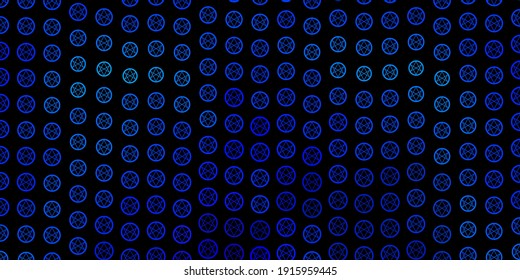 Dark Pink, Blue vector texture with religion symbols. Retro design in abstract style with witchcraft forms. Simple base for your occult design.