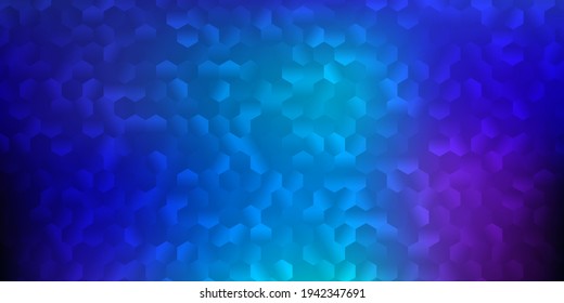 Textura vectorial azul rosa oscuro con hexágonos coloridos. Resumen de hexágonos de gradiente colorido sobre fondo borroso. Una adición fácil a su diseño.