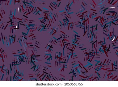 Dark pink, blue vector texture with colorful lines. Glitter abstract illustration with colored sticks. Smart design for your business advert.