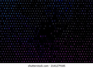 Dark pink, blue vector texture with ABC characters. Shining colorful illustration with isolated letters. The pattern can be used for school, grammar websites.