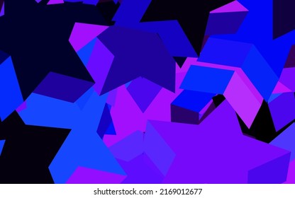 Dark Pink, Blue vector texture with beautiful stars. Modern geometrical abstract illustration with stars. Template for cosmic backgrounds.