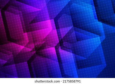 Dunkelrosa, blaue Vektorstruktur mit bunten Hexagons. Illustration mit einer Reihe von bunten Hexagons. Muster für die Textur von Bildschirmhintergründen.