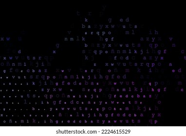 Dark pink, blue vector texture with ABC characters. Shining illustration with ABC symbols on abstract template. Smart design for your business advert of university.