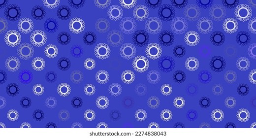 Dark pink, blue vector texture with disease symbols. Smart illustration with covid signs in decorative style. Wallpaper for health protection.