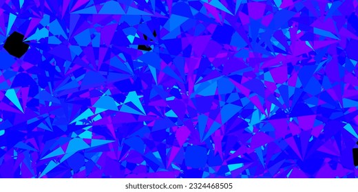 Dark Pink, Blue vector texture with random triangles. Triangle shapes with colorful gradient in abstract style. An easy addition to your commertials.
