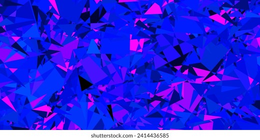 Pink oscuro, textura vectorial azul con triángulos aleatorios. Magnífica ilustración abstracta con formas triangulares, formas. Una adición fácil a sus comerciales.