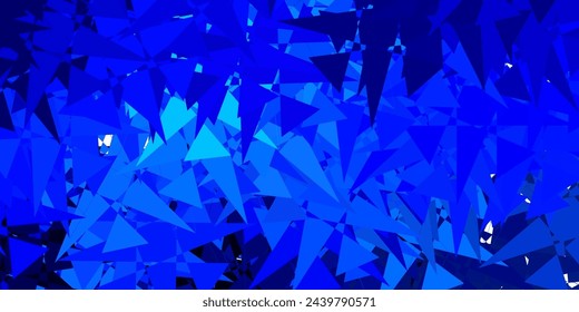 Dunkelrosa, blaue Vektorstruktur mit zufälligen Dreiecken. Webmaterial-Illustration mit bunten abstrakten Dreiecken. Muster für Werbeaktionen.