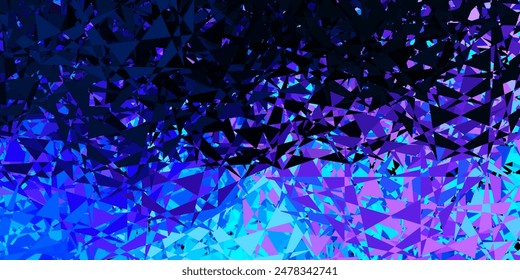 Rosa oscuro, textura de Vector azul con triángulos aleatorios. Formas triangulares con degradado colorido en estilo abstracto. Una adición fácil a sus anuncios.