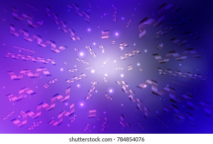Dark Pink, Blue vector texture with birthday confetti. Glitter abstract illustration with colorful confetti, ribbons. The pattern can be used for birthday gifts, congratulations.