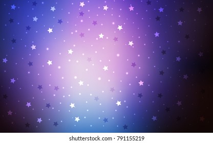 Dark Pink, Blue vector texture with beautiful stars. Glitter abstract illustration with colored stars. The pattern can be used for websites.