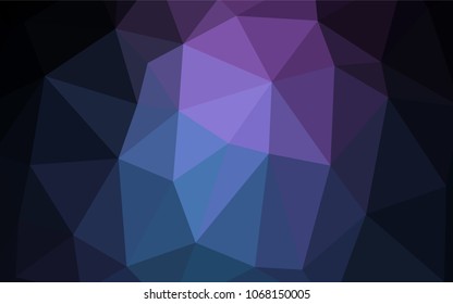 Dark Pink, Blue vector triangle mosaic template. Creative illustration in halftone style with gradient. The polygonal design can be used for your web site.