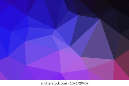 Dark Pink, Blue vector triangle mosaic texture. Polygonal abstract illustration with gradient. A new texture for your design.