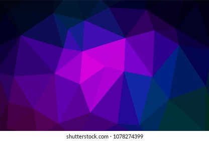 Dark Pink, Blue vector triangle mosaic texture. Creative illustration in halftone style with gradient. A new texture for your design.