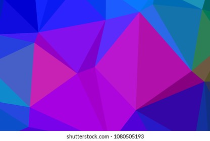 Dark Pink, Blue vector triangle mosaic cover. Glitter abstract illustration with an elegant design. Brand-new style for your business design.