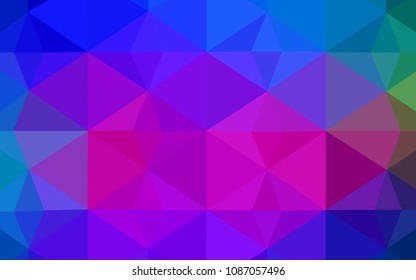 Dark Pink, Blue vector triangle mosaic texture. A sample with polygonal shapes. The best triangular design for your business.
