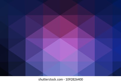 Dark Pink, Blue vector triangle mosaic template. Polygonal abstract illustration with gradient. A completely new template for your business design.