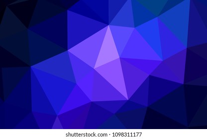 Dark Pink, Blue vector triangle mosaic template. Creative illustration in halftone style with triangles. Completely new template for your banner.