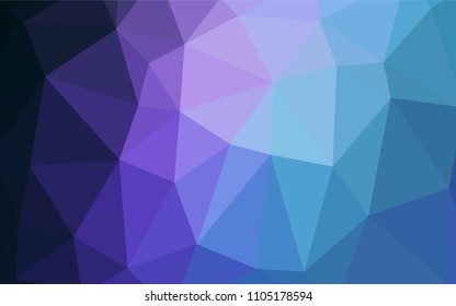 Dark Pink, Blue vector triangle mosaic template. Shining polygonal illustration, which consist of triangles. Triangular pattern for your business design.