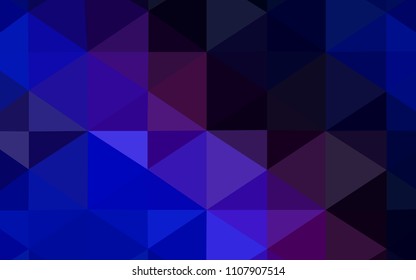 Dark Pink, Blue vector triangle mosaic template. Polygonal abstract illustration with gradient. That pattern can be used as a part of a brand book.