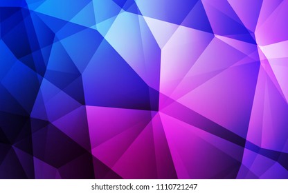 Dark Pink, Blue vector triangle mosaic texture. Polygonal abstract illustration with gradient. Brand new design for your business.