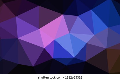 Dark Pink, Blue vector triangle mosaic cover. Polygonal abstract illustration with gradient. A completely new design for your leaflet.