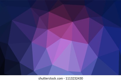 Dark Pink, Blue vector triangle mosaic cover. A sample with polygonal shapes. Textured pattern can be used for background.