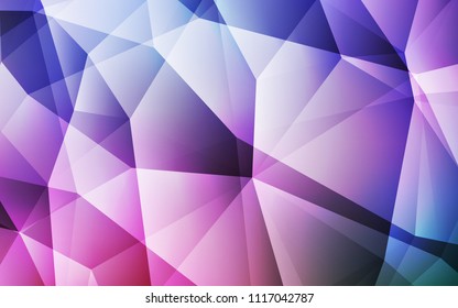 Dark Pink, Blue vector triangle mosaic texture. Glitter abstract illustration with an elegant triangles. A new texture for your web site.