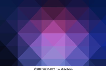 Dark Pink, Blue vector triangle mosaic template. Geometric illustration in Origami style with gradient.  Polygonal design for your web site.
