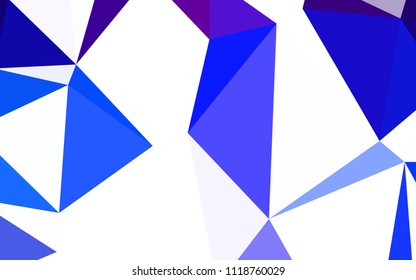 Dark Pink, Blue vector triangle mosaic template. Creative illustration in halftone style with triangles. Completely new template for your banner.